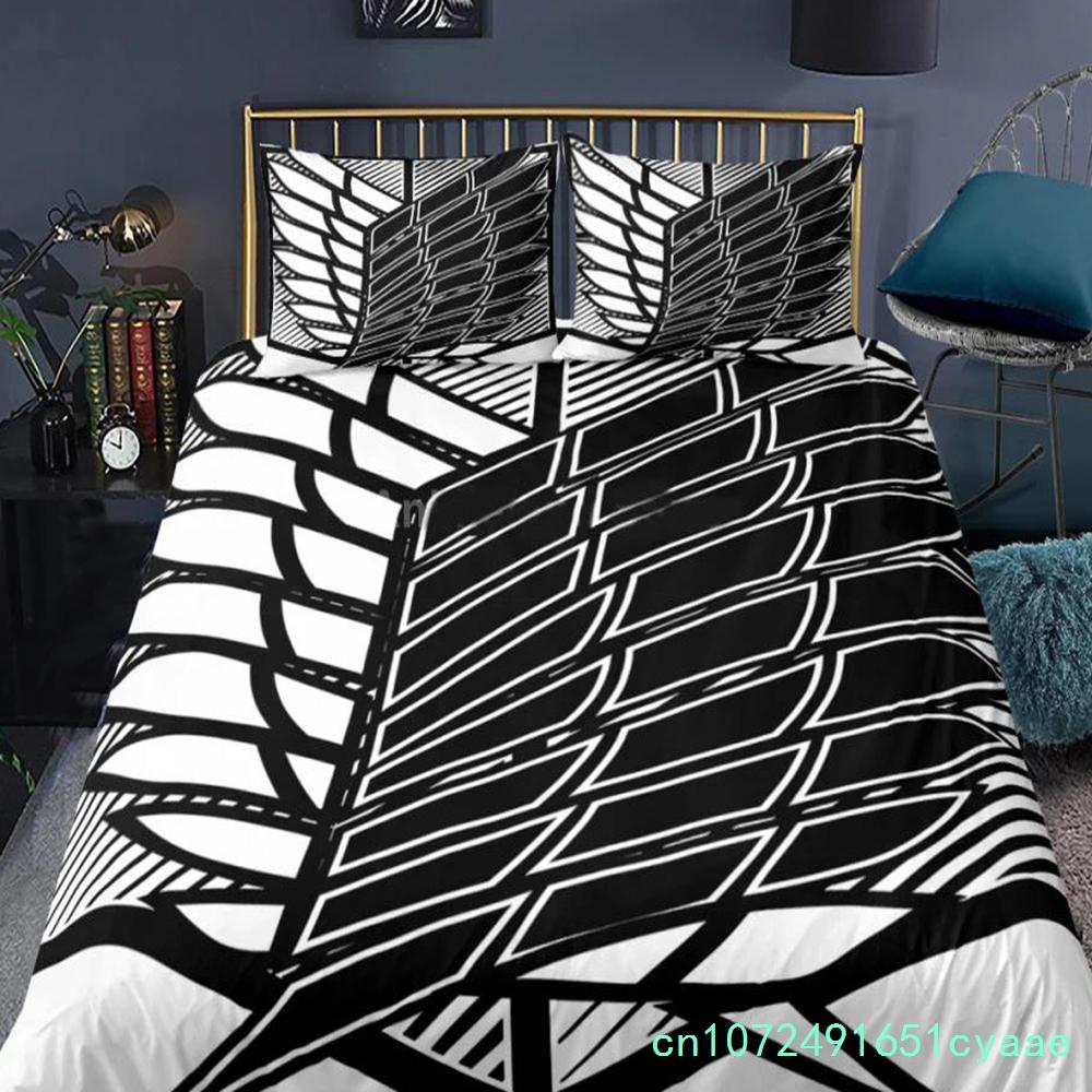 3D Geprint Attack On Titan AOT Beddengoedset Anime Levi Dekbedovertrek Dubbel Twin Vol Queen King Volwassenen Kinderen Beddengoed Dekbedovertrek