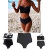 Set Bikini Monokini Vintage cu Talie Înaltă pentru Femei cu Eleganță Atemporală