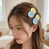 2pcs Oval Design Candy Color Hair Clip Sweet Cute Barrettes Button Shape Hairpins Daily Wear