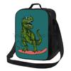 Lustige Dinosaurier Skateboard Thermische Lunchtaschen für Mädchen Jungen Isolierte Lunchbox Langlebige Kühltasche mit Verstellbarem Riemen