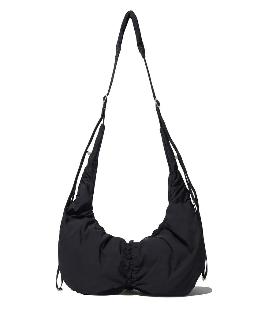 Covernat Woman Cloverheart New Shirring Hobo Crossbody Bag Black