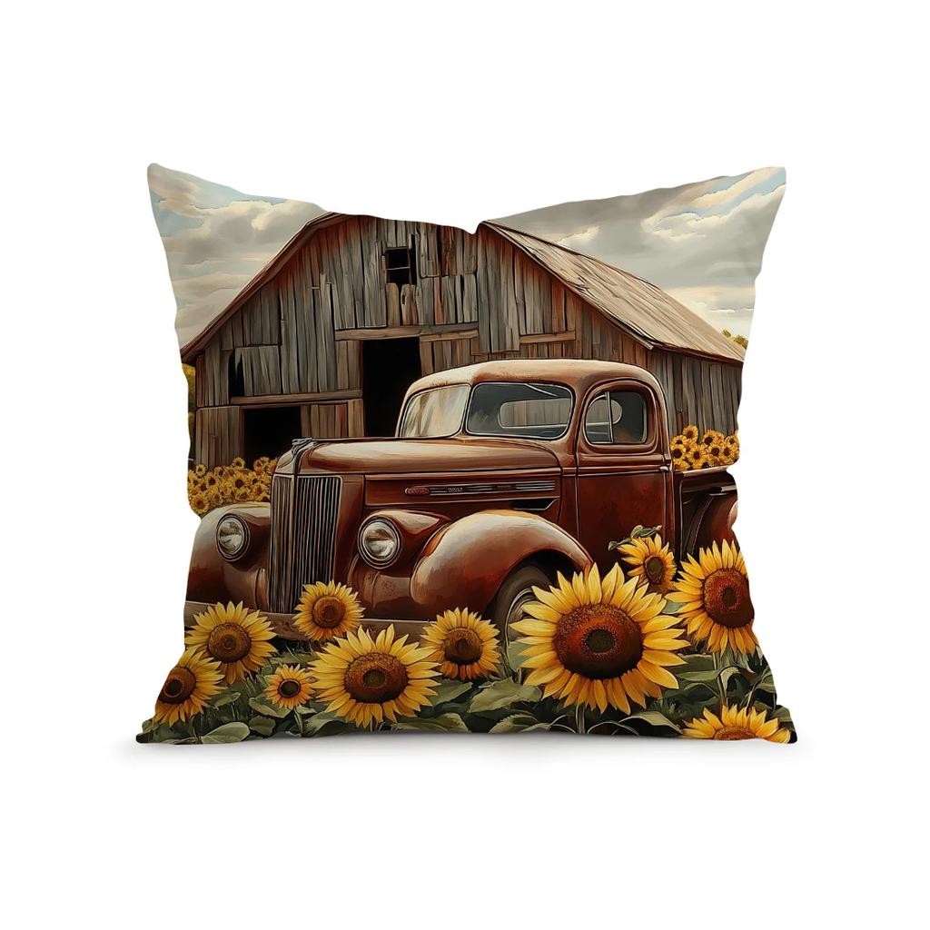 Thanksgiving Decor Pillowcase Cushion Polyester Throw Pillow Cover Sofa Chair Bed Cushion Cover Pillowslip Home Decor