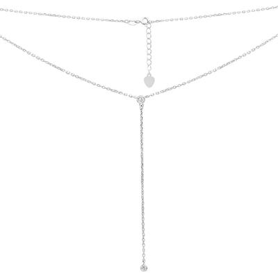 Silver Necklace with Cubic Zirconia, Item Weight 2.56 G (2197058)