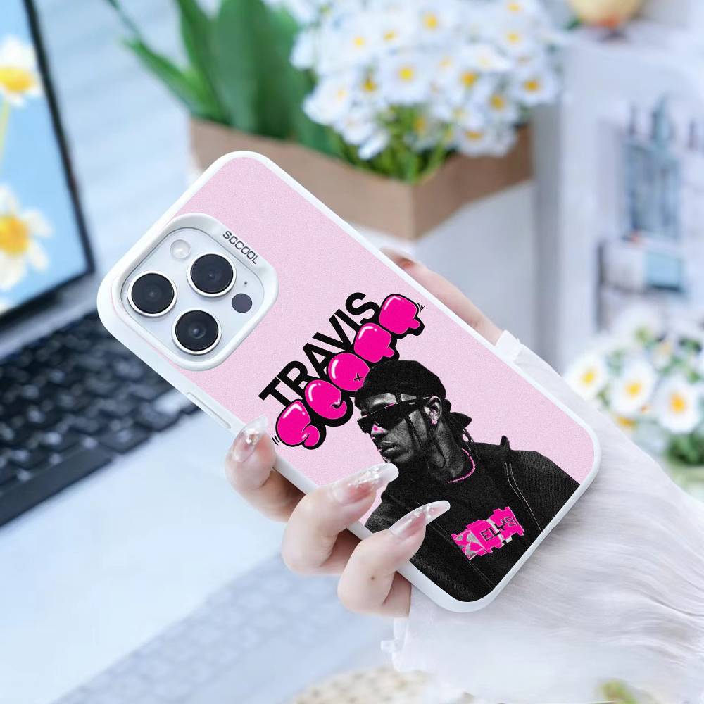 T-Travis S-ScottS Singer  Phone Case For iPhone 16,15,14,13,12,17,Pro,MAX White Matte Shockproof Cover