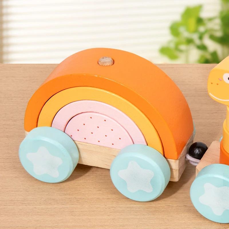 Wooden Train Birthday Toy Montessori Toys Baby Educational Toys Wooden Trolley Baby Learning Toys Number Of Wood Baby's Toys