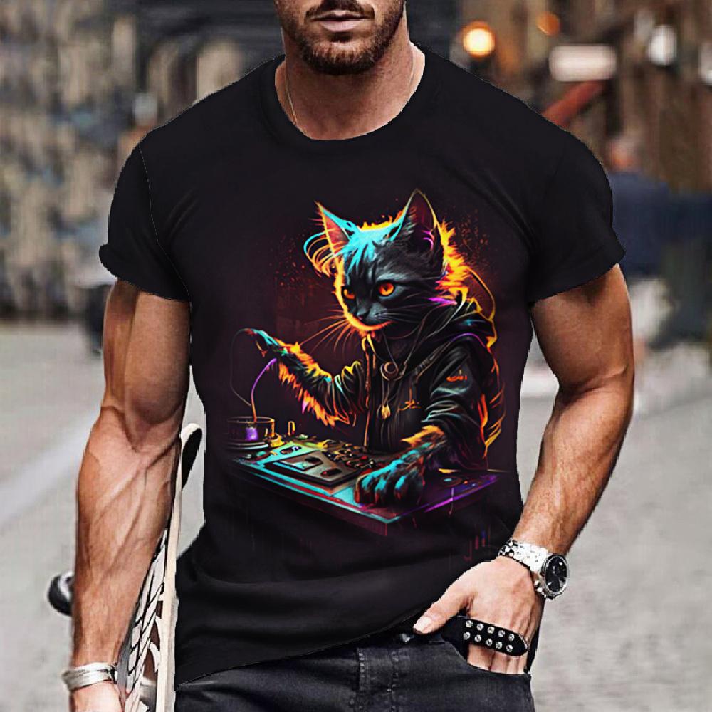 Animal Men's T-Shirt Funny Tiger Tees 3D Print Duck Snake Pattern Short Sleeve Oversized Tops Summer Casual Shirts Men Clothing