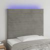 Vidaxl Bed Headboard with LED, Light Gray, 100X5X118/128 Cm, Velvet