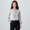 Women's White Chiffon Long Sleeve Blouse - Professional Spring/Autumn Interview & Workplace Attire (2025)