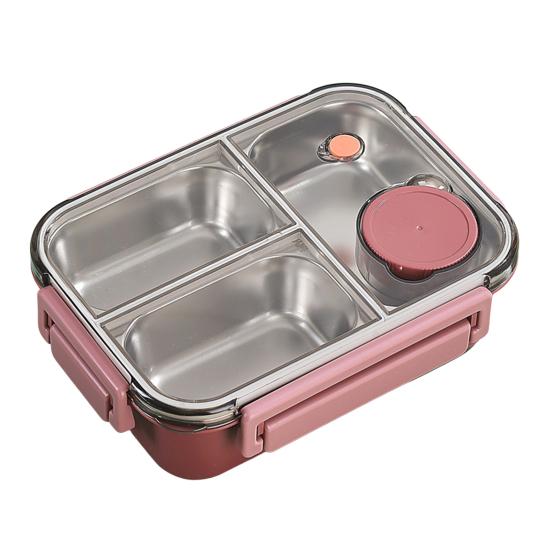 850 ml Lunchbox Bentobox i rostfritt stål för vuxna Läcksäker stapelbar lunchbehållare med delade fack Lätt att bära Måltidsförberedande behållare