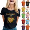 Lässiges bedrucktes T-Shirt für Damen, Rundhalsausschnitt, Pullover, kurzärmelig