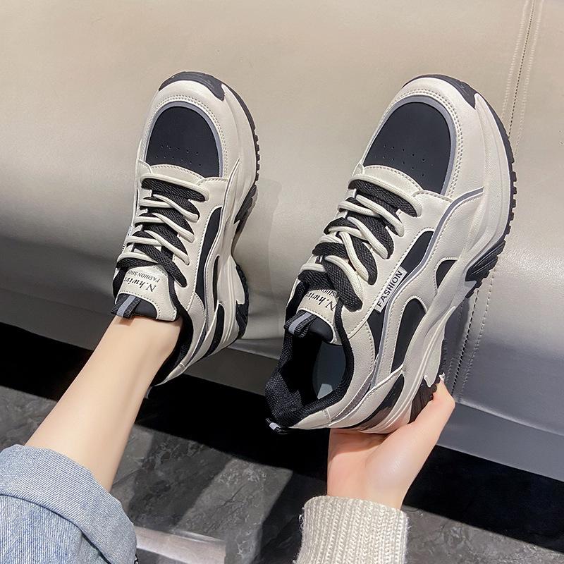 All-match Old Shoes Women's  Spring New Breathable Student Casual Shoes Ins Tide Thick-soled Heightened Sneakers
