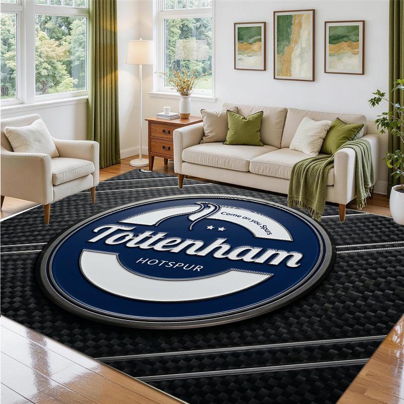 Tottenham Hotspur Design Crystal Velvet Rug Soft Decorative Mat for Bedroom Entrance