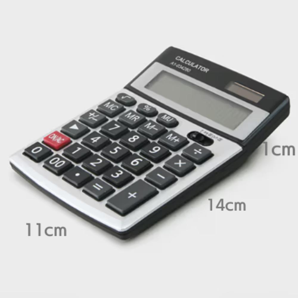 Calculatrice en aluminium (LR1130/LR54/AG10 / Double alimentation solaire) 12 chiffres