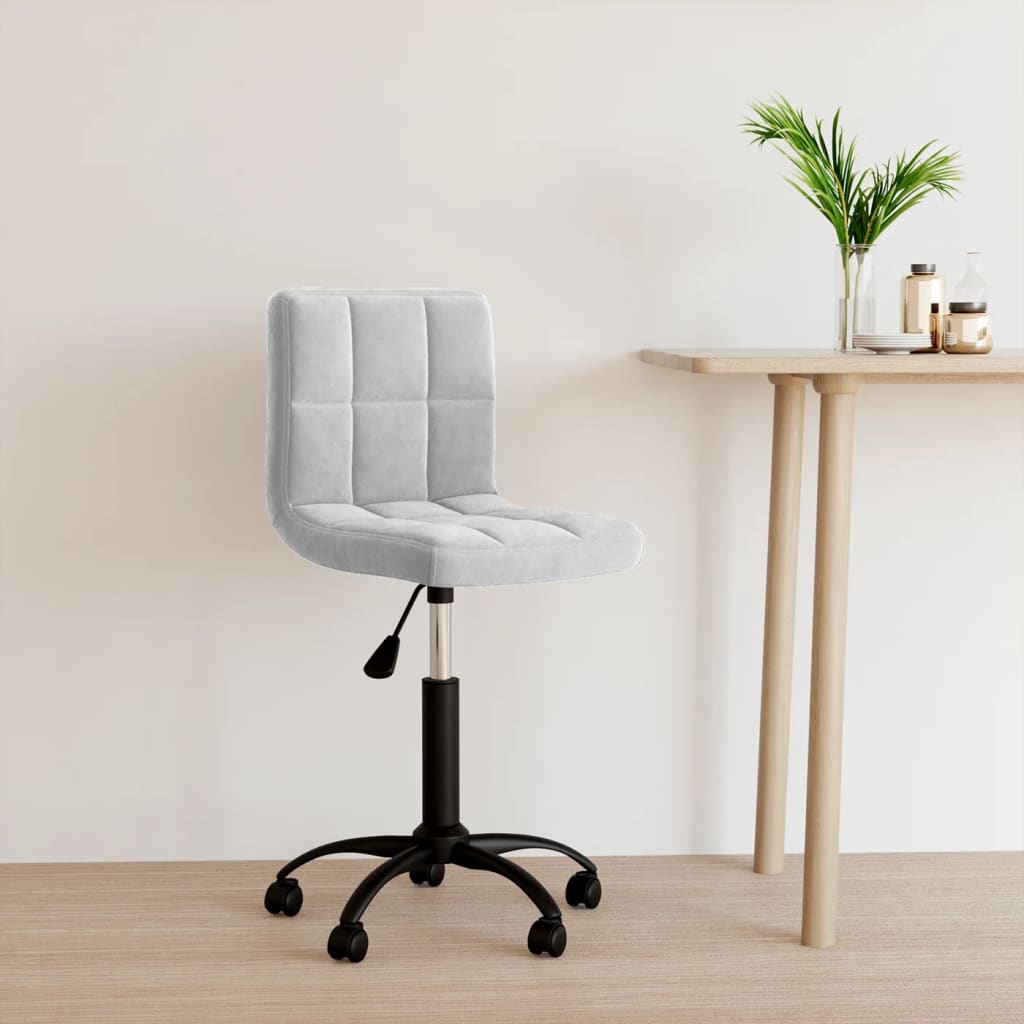 Office Chair Swivel Light Grey Velvet