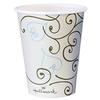 Sunnap Paper Cups, Polyethylene Laminated, Perfect for Hot or Iced Drinks, Heart Pattern, 3 Colors (White, Blue, Black), Hallmark, Stylish Design, Thi