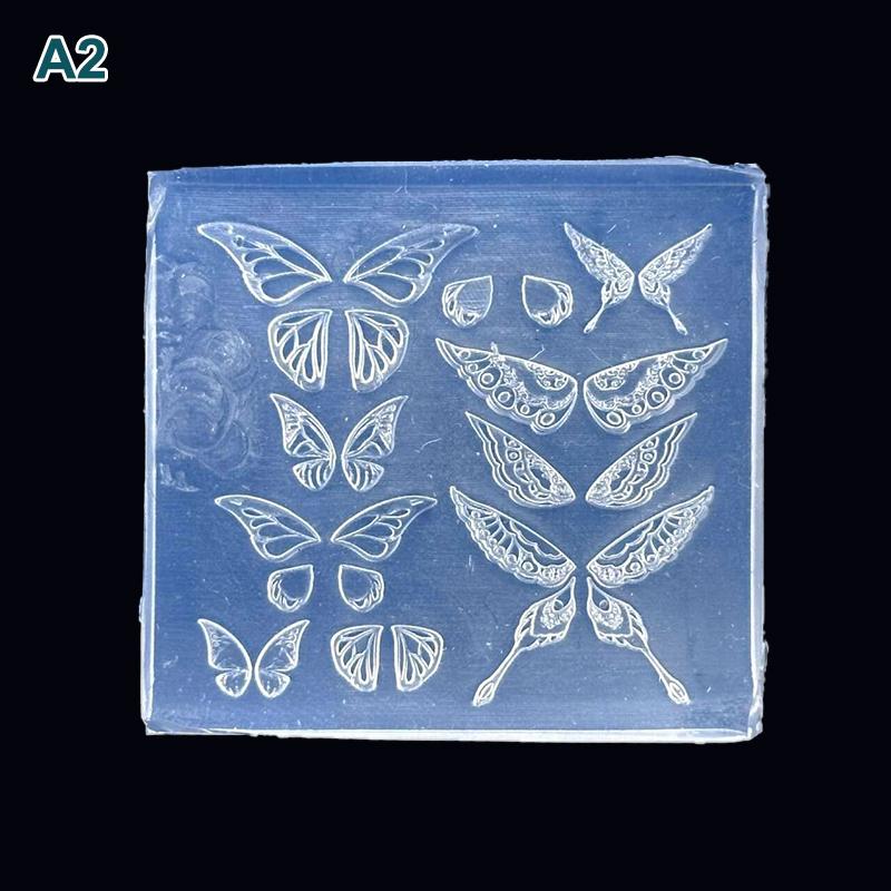 1Pcs Silicone Butterfly Nail Art Mold Five-petaled Flowers Pattern Relief 3D Transparent Nail Template DIY Manicure Decoration