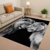 Classic Tiger Lion Beast Art Cartoon Living Room Non-Slip Area Rug Carpet For Bedroom Playroom Sofa,Home Decor Doormat Gift