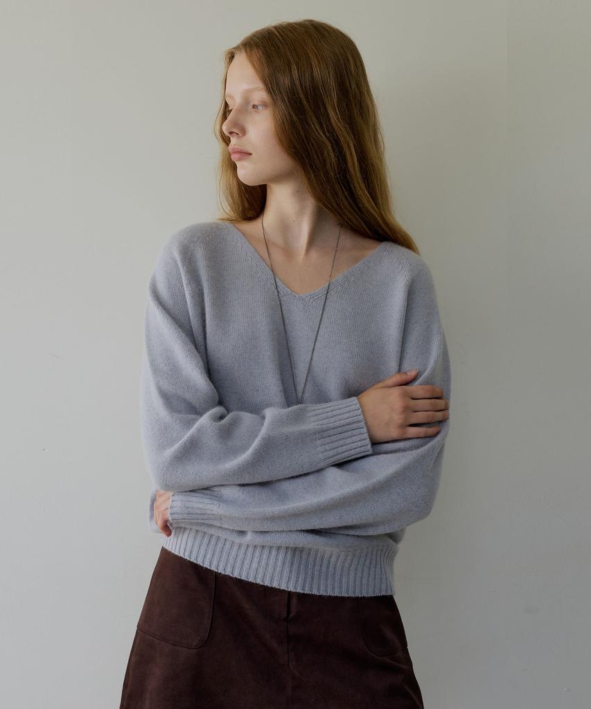 ARTID Raccoon Whole Garment V-Neck Knit_4 Colors