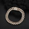 European and American 10mm Flip Buckle Diamond Zircon Bracelet Fashion Brand Personalized Hip Hop Cuban Link Chain Men's Bracelet