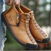 Echtes Leder Herren Stiefel Mode Reißverschluss Schuhe Leder Herren Stiefeletten