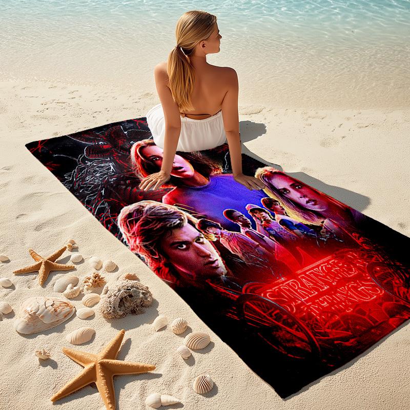 Halloween Horror Thriller Theme Stranger Things Soft Beach Towel Outdoor Camping Vacation Swinging Beach Scarf Decorative Blanket B17