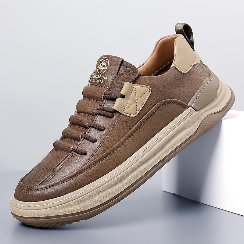 Genuine Leather Men Casual Shoes Lace Up Soft Sole Skateboard Mens Oxfords Outdoor Hiking Breathable Comfort Male Driving Shoes