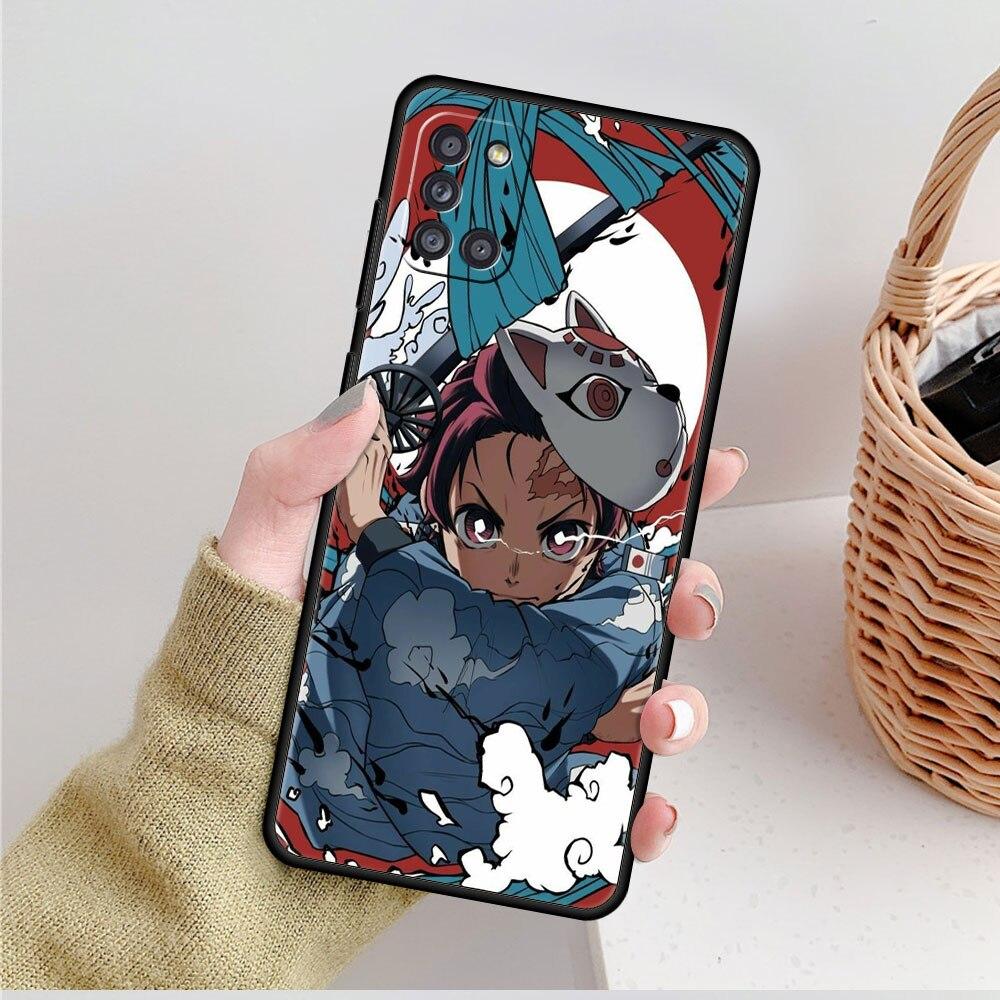For Samsung A02s A71 A52 A21s A72 A31 A32 4G A41 A51 A12 A73 A22 A53 A13 A23 Matte Demon Slayer Kimetsu No Yaiba Phone Case