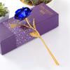 24K Gold Foil Rose Flower Creative Gift Emulated Flower Valentine's Day Gift Single Gold-plated Rose Bouquet Box Home Decro