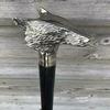 Vintage Walking Cane Stick Classic Style Wolf Face Handle Black Colour Wooden Walking Stick Cane Brass