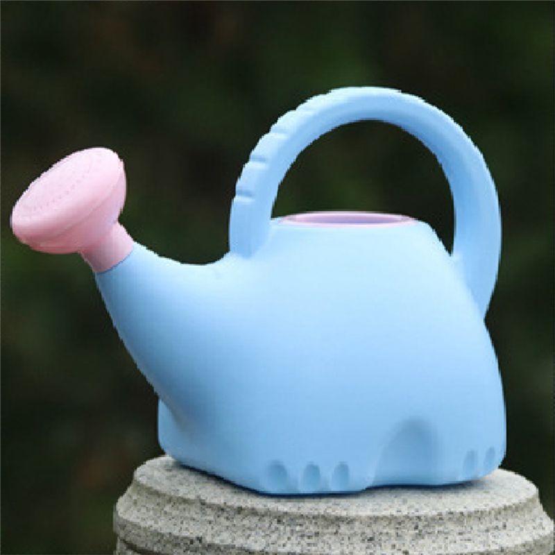 BHBL Plastic Watering Can Cute Indoor Outdoor Garden Plants, Kids Toy Watering Can with Shower Head Elephant