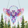 Ornement Chouette Colorée Attrape-soleil Suspendu au Mur Décoration de Fenêtre Cadeau Verre Teinté Acrylique Suspendu Maison Jardin Cadeau Carillon Éolien