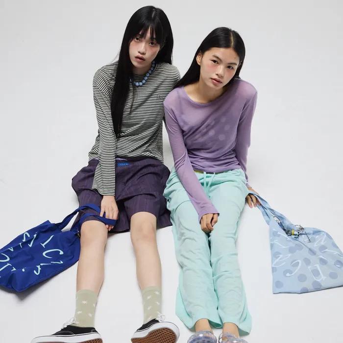 Big Logo Eco Bag_Powder Blue Ugly Dot