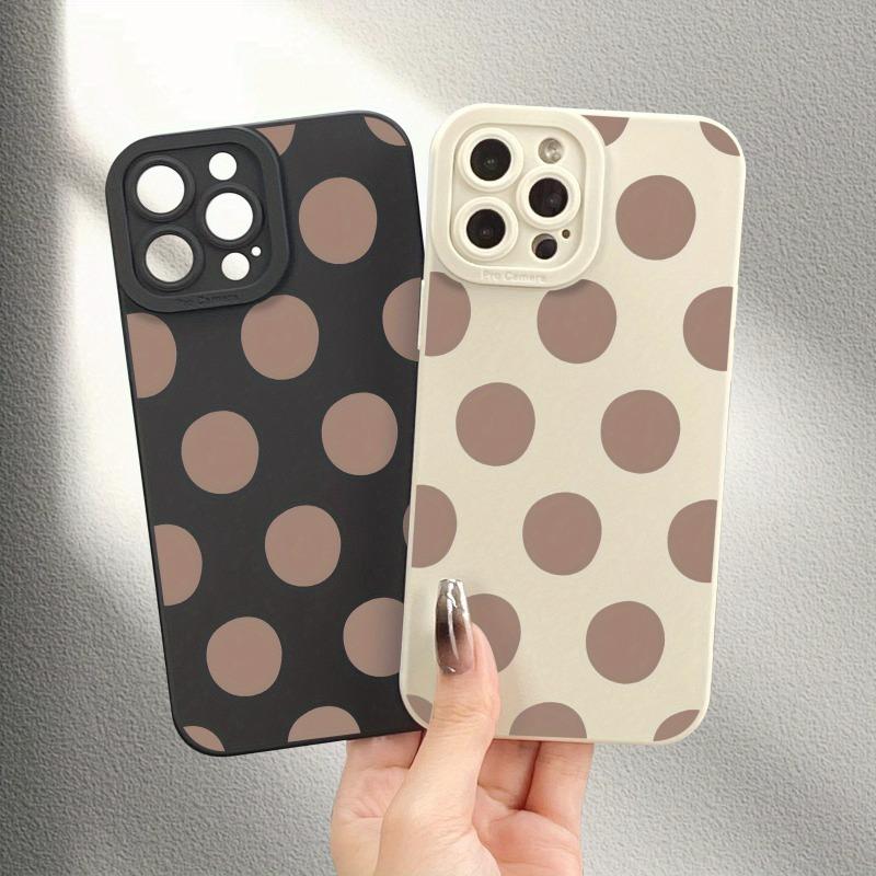 Brown Polka Dot Pattern Phone Case Suitable for iPhone 17 16 15 14 13 12 11 Pro/ Max /Plus Anti-fall and Shockproof