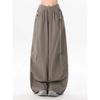 Damen Oversize Weite Hosen mit Kordelzug und elastischen Bündchen