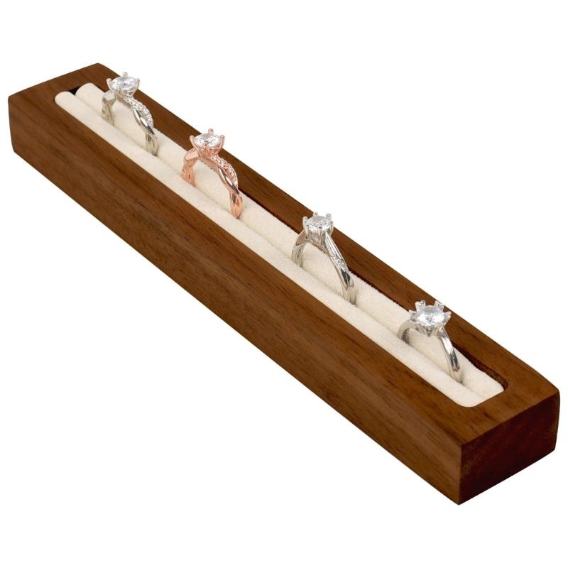 Elegant Walnut Rings Holder Display Stand Portable Rings Storage Holder for Jewelry Stores and Home Decors Enthusiasts
