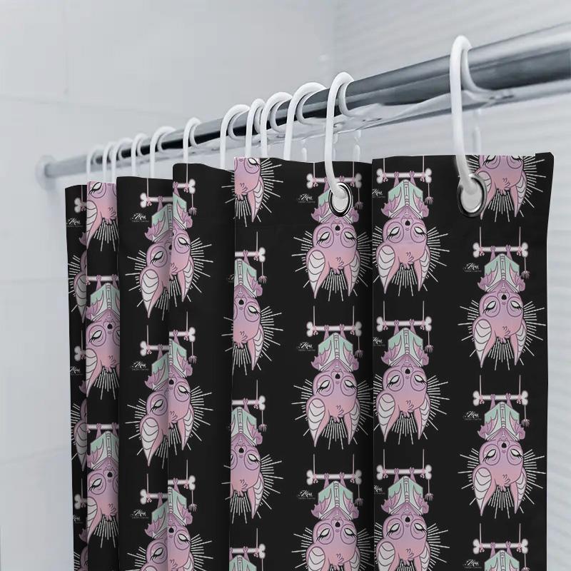 Unique Gothic Horror Shower Curtain Spooky Skull Halloween Decor Bathroom Set Creepy Psycho Killer Art Dark Aesthetic Room Divid