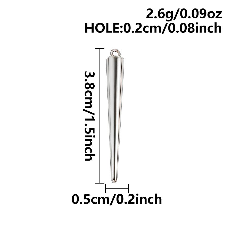 6pcs Mix Goth Punk Charm Stereoscopic Cone Pendant Stainless Steel Charms For Jewelry Making Supplies Handmade Earrings Necklace