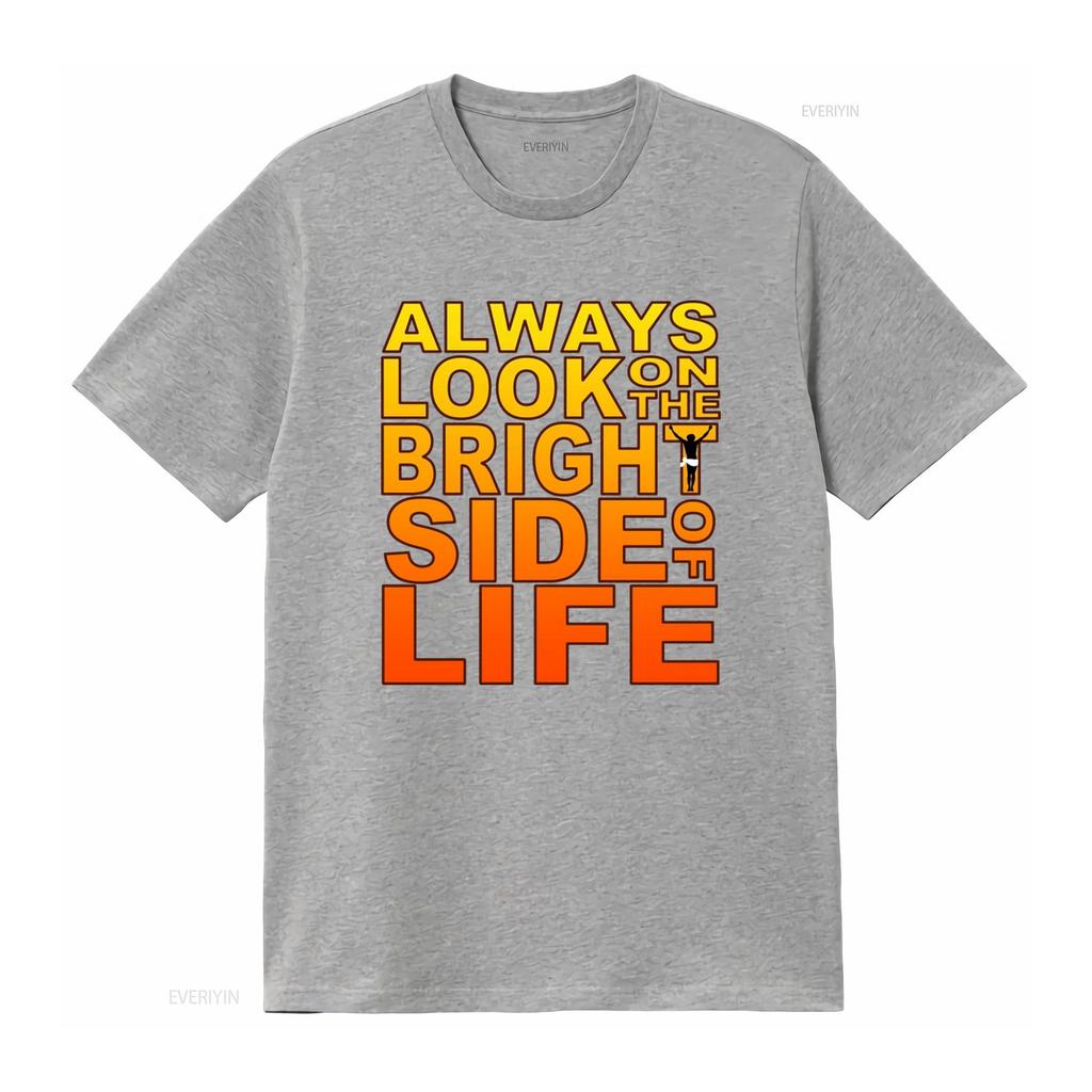 Monty Python Zawsze patrz na jasną stronę życia Koszulka Brian UW3I vintage Sprana Unisex Miękka Wygodna Codzienna Nieco