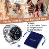 Watch Ring Stainless Steel Link Popular Waterproof Free Size Analog Quartz Business Casual Fashion Accessory Birthday Christmas Present