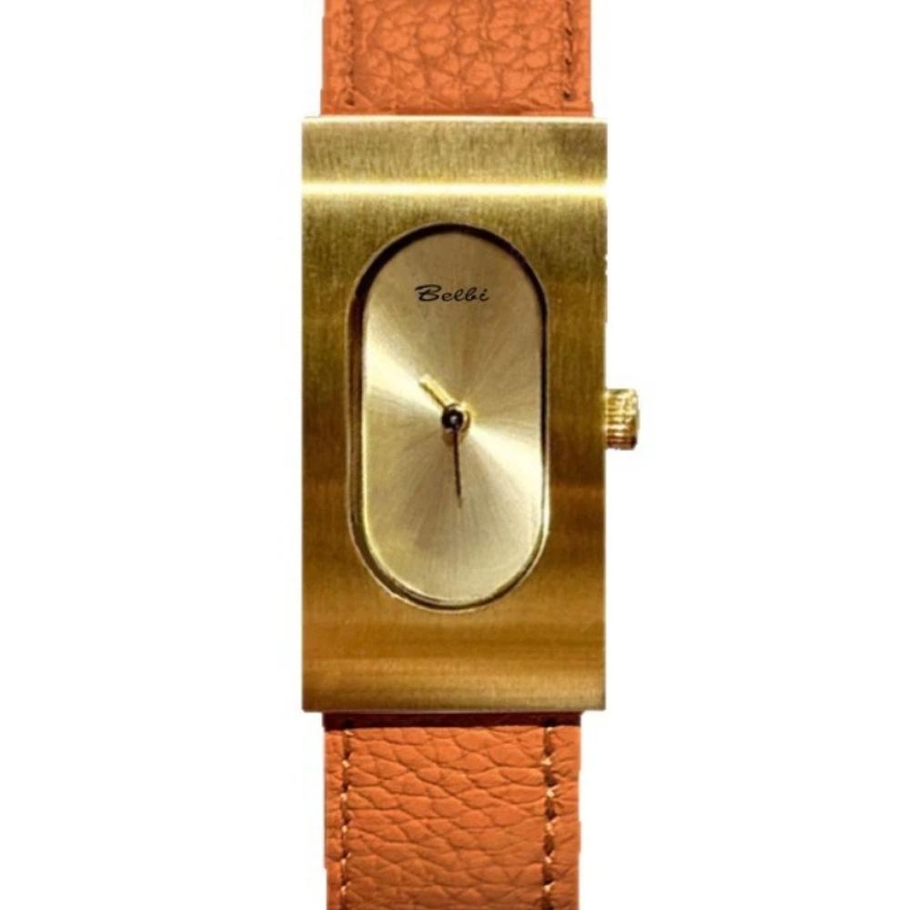 BELBI Retro Long Barrel Ladies Quartz Watch Genuine Leather Strap Minimal Oval Dial Slim Rectangle Case Elegant Dress Wristwatch Gift For Women