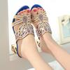 2024 New Women Sandals Summer Slippers Water Diamond Thick Heel Hollow-out One-line Fish Mouth Beach Sandals