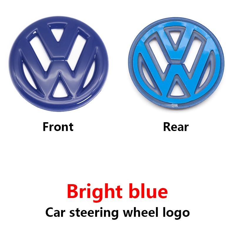 ABS Carbon Fiber Pattern Car Logo Steering Wheel Decoration Sticker Accessories For VW R Gti Line Passat Golf 5 6 Polo Scirocco Zw2