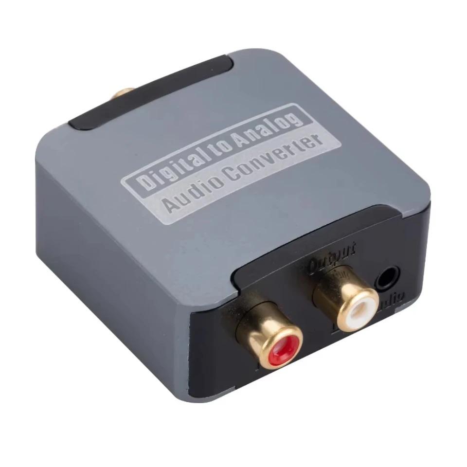 DAC Digitális-Analóg Audió Konverter Optikai SPDIF Toslink Koaxiális Bemenet L/R RCA 3.5mm Jack Fejhallgató Erősítő Kimenet