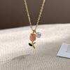 Creative Fashionable Tulip Necklace Elegant Multifunctional Collarbone Pendant Birthday Anniversary Christmas Gift