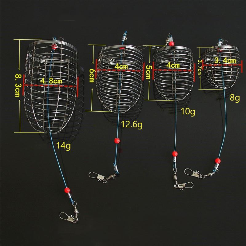 Feeder Holder Fishing Bait Cage Basket Feeder Fishing Accessories Feeder Cage Stainless Steel Bait Cage Basket Fishing Trap