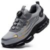 Fashion ZLMY Rotating Button Safety Shoes Men Steel Toe Sneaker Air Cushion Work Shoes Man Puncture Proof Work Safety Boots Protective