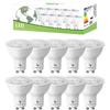GU10 LED Bulbs Cool White 6000K, 7W 350LM, 50W Halogen Equivalent, Non-Dimmable, 120 Degree Beam Angle, AC 220-245V, Pack of 10