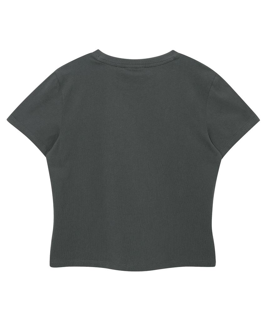 Syupeodeulai Women'S Essentials Logo T-Shirt Charcoal Sdfiscq01Chl