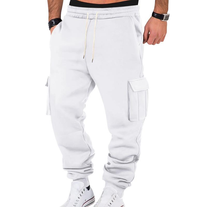 Amerikanischer Herbst- und Winterfleece Herren-Freizeit-Overall Herren-Mehrfach-Taschen-Kordelzug Zehnfarbige Sport-Freizeithose
