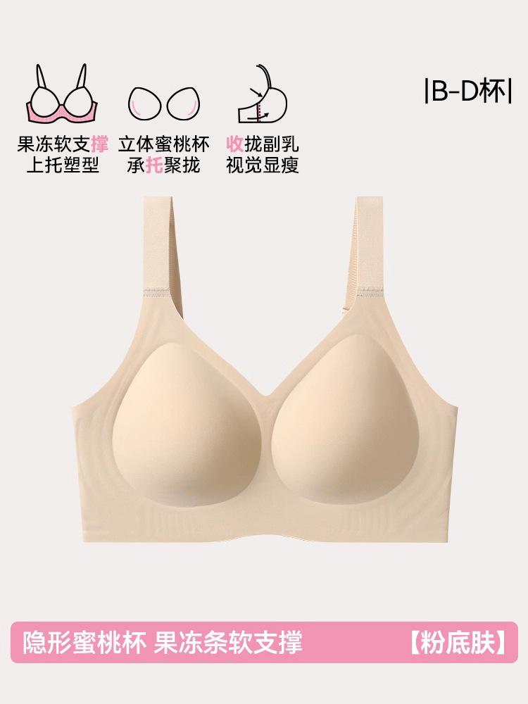 No Steel Rim, Large Size and Seamless, Summer Thin Style, Adjustable Breast Top Support Bra